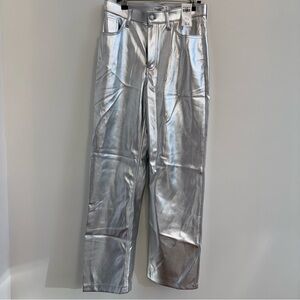 Abercrombie & Fitch Silver Metallic Pants
